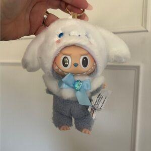 Pop Mart Labubu Sea Salt Coconut Exciting Macaron w/ Cinnamoroll Hood